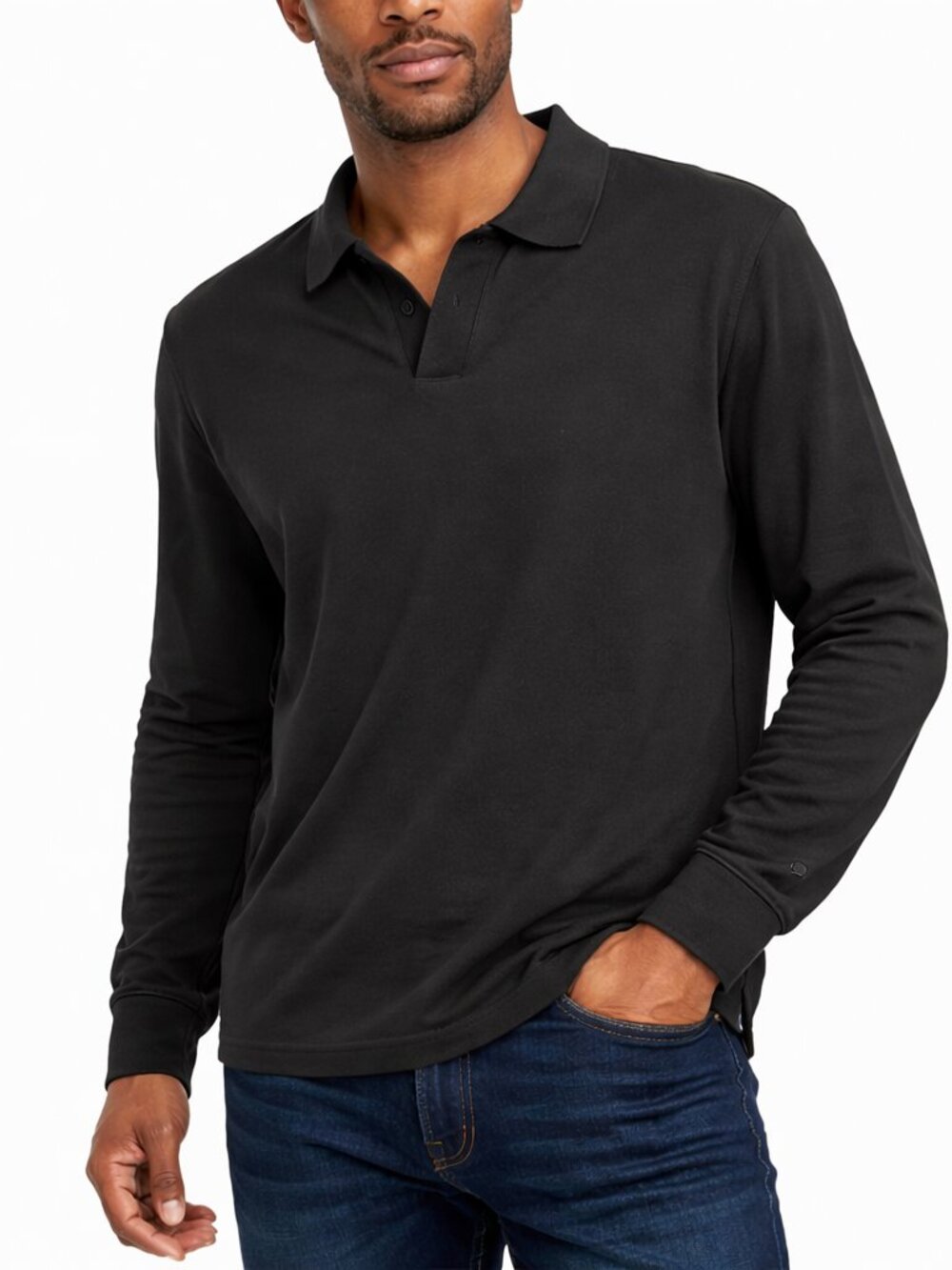 Porter & Ash Men's Tailored Knit Long Sleeve Polo Shirt - Size Medium - NWT